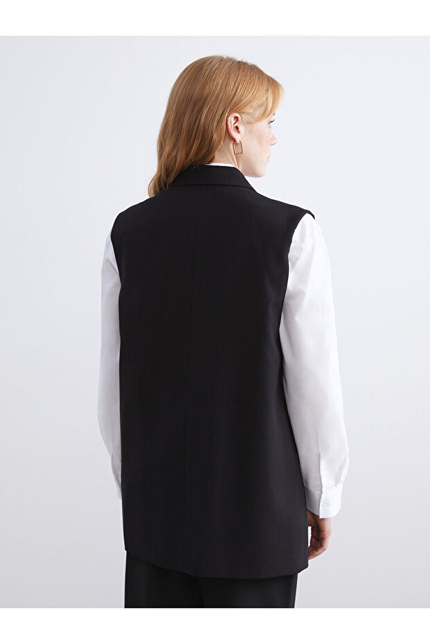 Double Breasted Collar Women's Classic Vest - 5