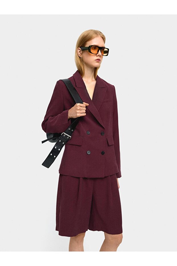 Pileli Bermuda Şort - 4