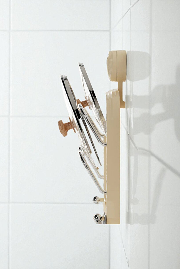 Vantuzlu Çok Amaçlı Mutfak Tava Saklama Tencere Kapak Tutucu Organizer Raf - 4