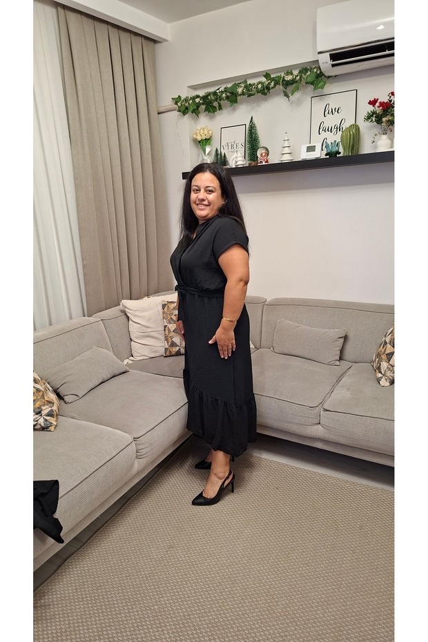 Hakim Yaka Siyah Elbise - 4