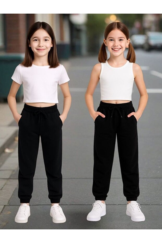 2-Pack Comfortable Fit Unisex Kids' Sweatpants for Everyday and School Use - Crop Not Included
