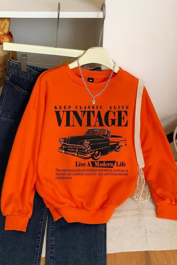 3-Ply Combed Cotton Vintage Printed Unisex Sweatshirt