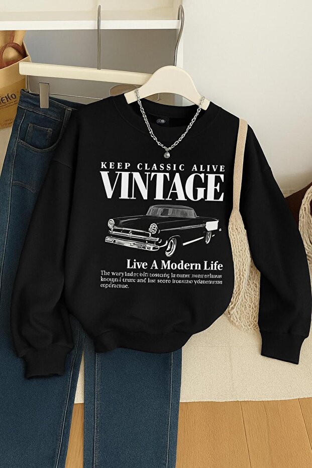 3-Ply Combed Cotton Vintage Printed Unisex Sweatshirt