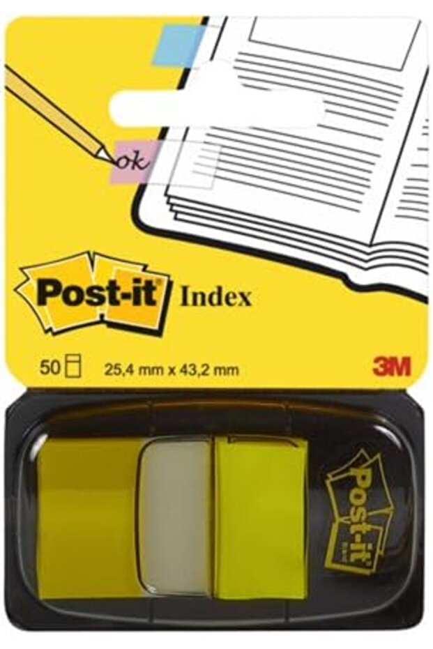 Flags 1" Dispenser 1 x 1.7 in Yellow, 50 Flags/Pack