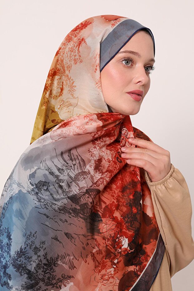 Silk Elite Shawl | Moon Blue