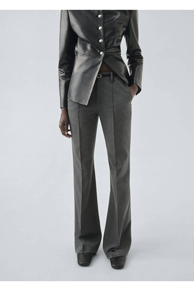 Belted Straight-Cut Trousers