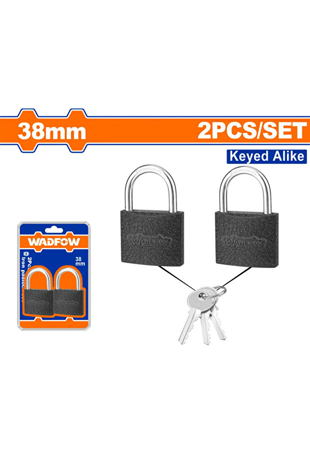 طقم أقفال رمادي مفتاح واحد – مزدوج 38 مم – WPD5442 - 1