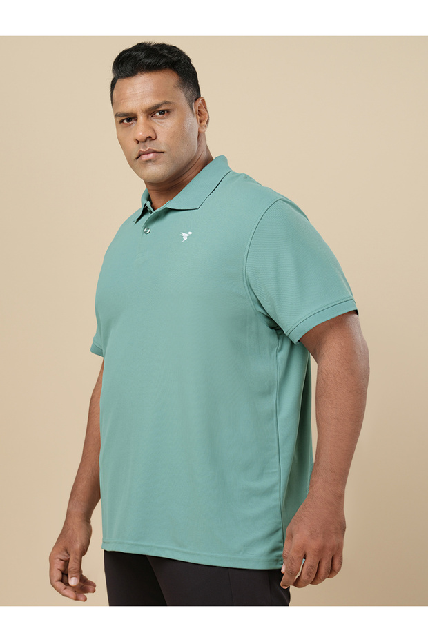 Men Plus Size Solid Polo - 3
