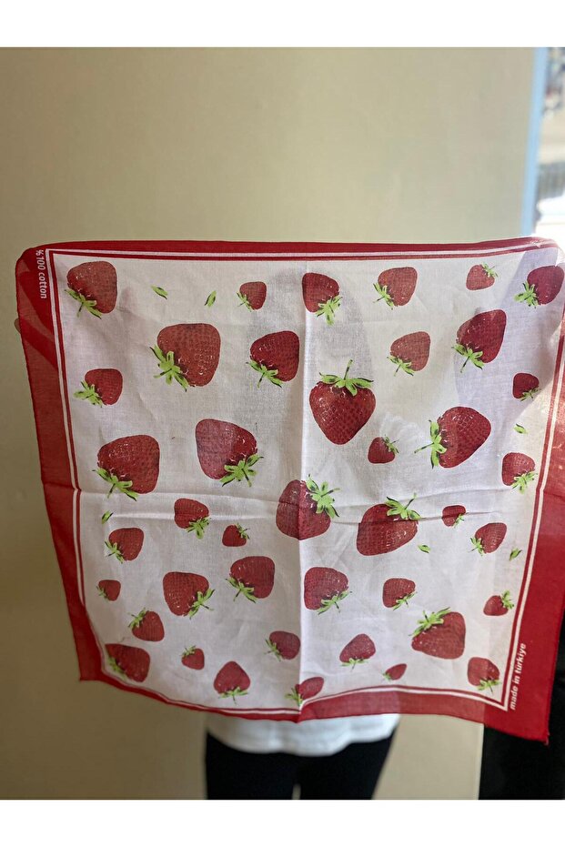 Strawberry Patterned Bandana - Summer Hair Accessory - Scarf - Gift