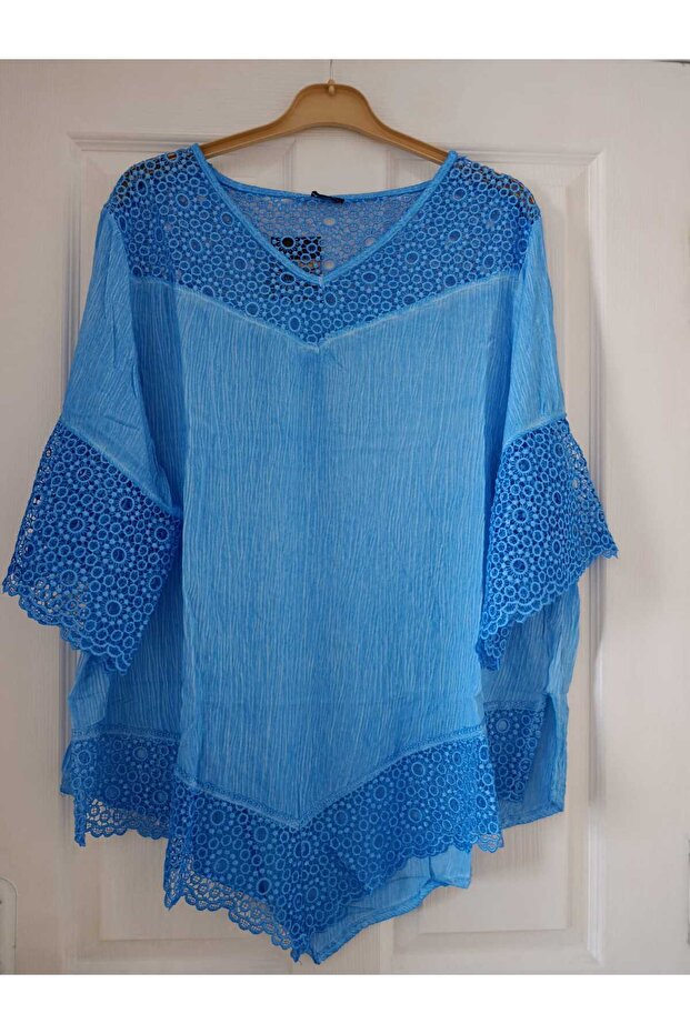 Premium Quality, 100% Cotton Lace Detailed Blouse/Pareo
