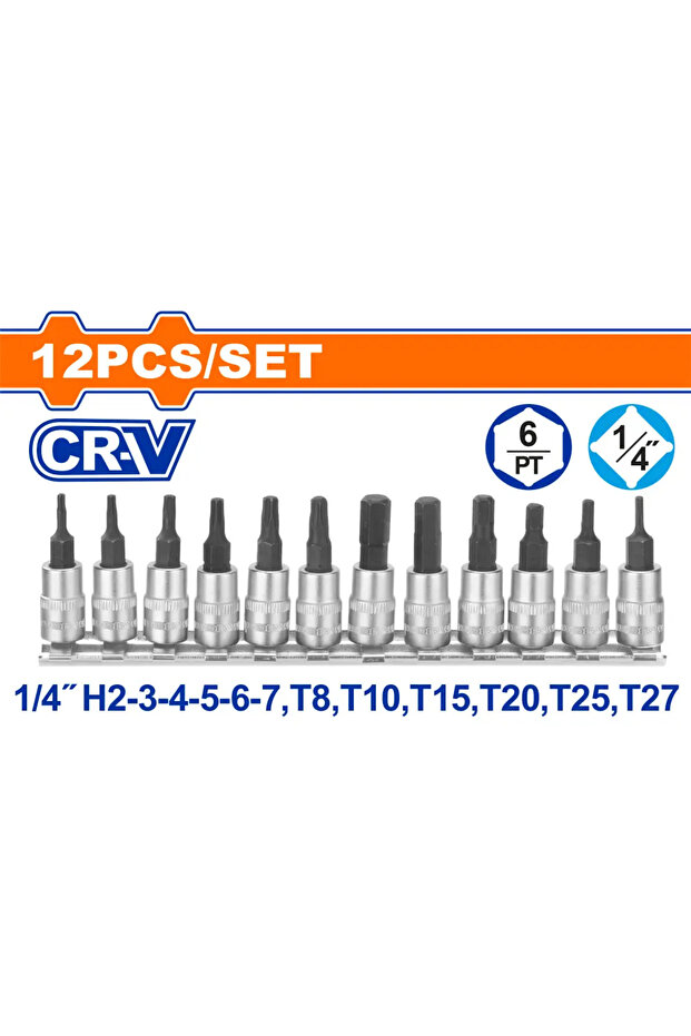 طقم حبوب كروم 12 قطع 1/4" – WST2414