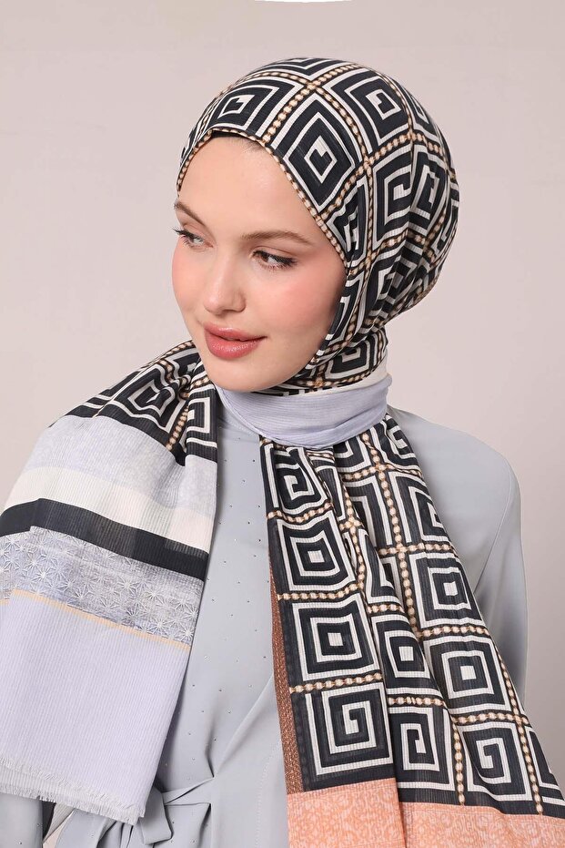 شال قطني بنمط نجمة ليلك - 2