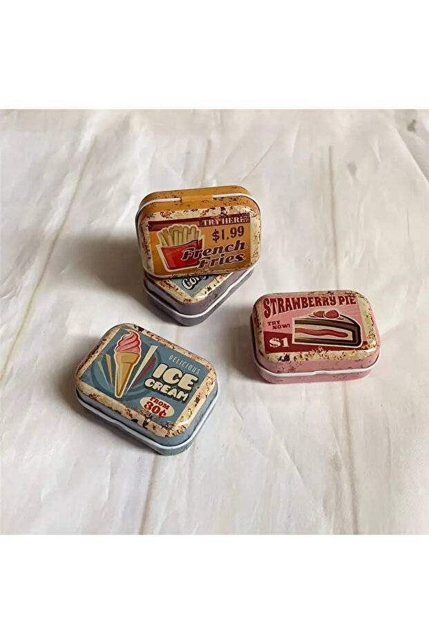 4 قطع من الصناديق المعدنية الصغيرة ذات الطراز العتيق - 1