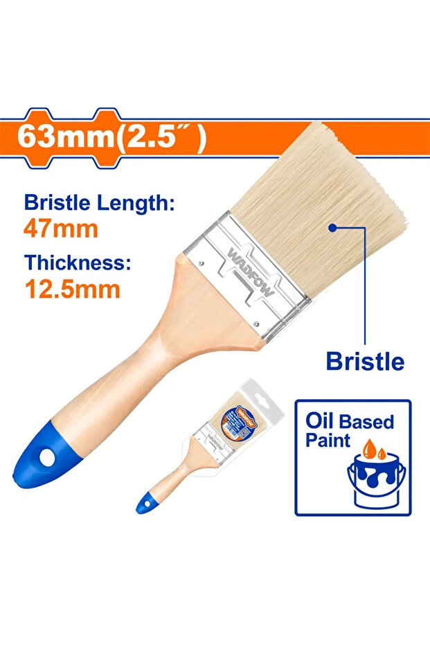 2.5" (63mm) Wooden Handle Paint Brush — WPB2925