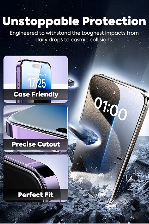 Screen Protector for iPhone 17 - 9H Tempered Glass, HD Clear, 2-Pack (Privacy) - 4