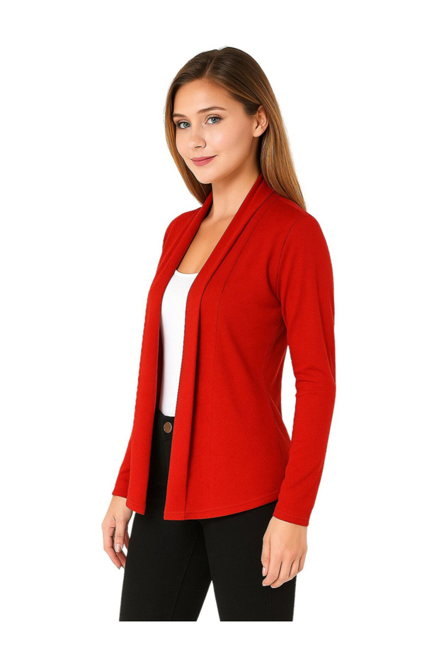 بلوزة حمراء مفتوحة من الأمام - 3