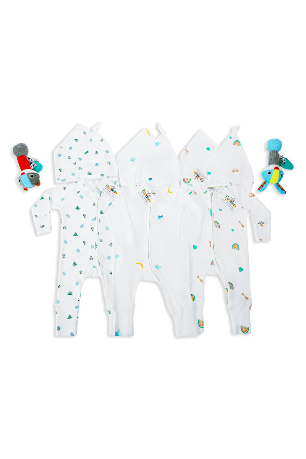 10-Piece Baby Set 2, (Sleep suit/Hat/Bib/Swaddle)