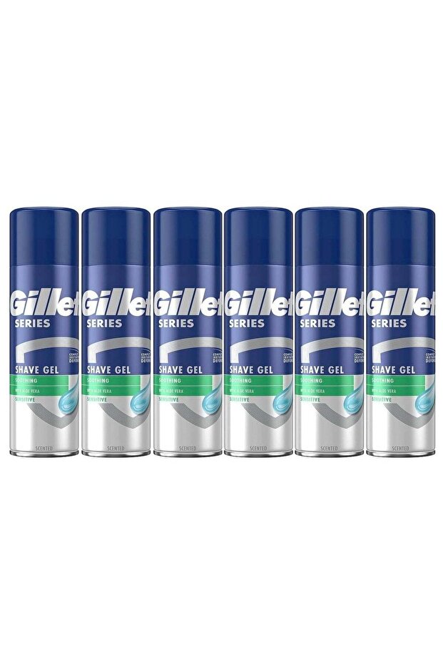 Series Shaving Gel with Aloe Sensitive Skin 200ml (Pack of 6)