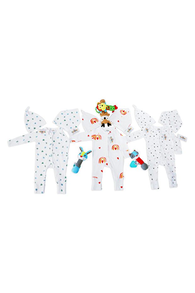 10-Piece Baby Set. Sleep/swaddle/hat/bib