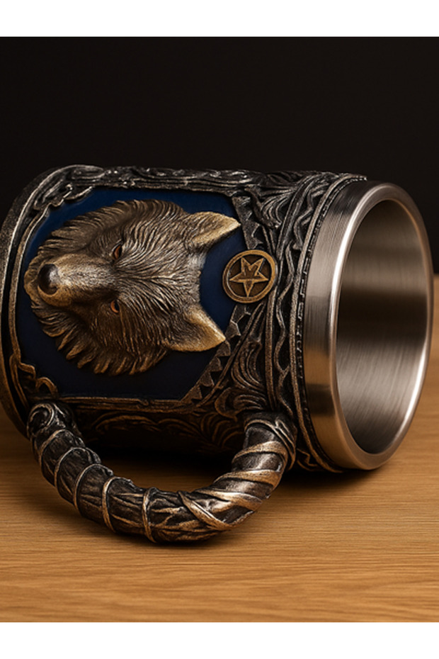 3D Dimensional Wolf Head Design Mug Cup - 3