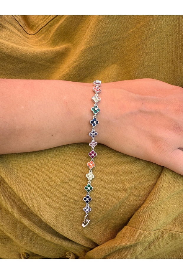 Taşlı Yonca Bileklik - 4