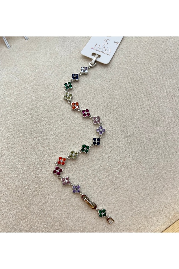 Taşlı Yonca Bileklik - 1