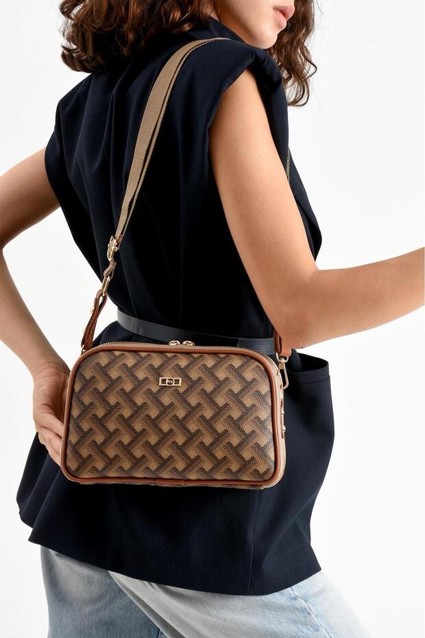 5-Compartment Lined Long Strap Multi-Useful Crossbody and Shoulder Bag 724