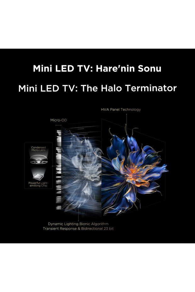 55Q6C 55" 139 Ekran Uydu Alıcılı 4K Ultra HD Smart QD Mini LED Google TV - 10
