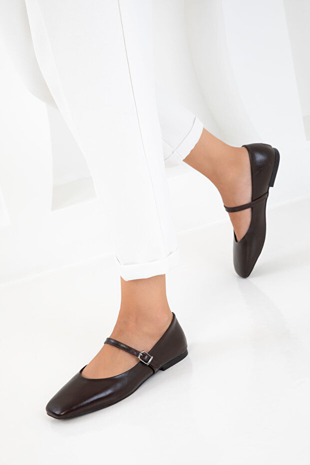 Barna női balerina 20842 - 4