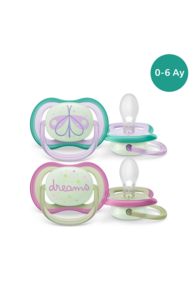 Philips Avent Ultra Air Gece Emziği 0-6 Ay, 2'li Kız, SCF376/19