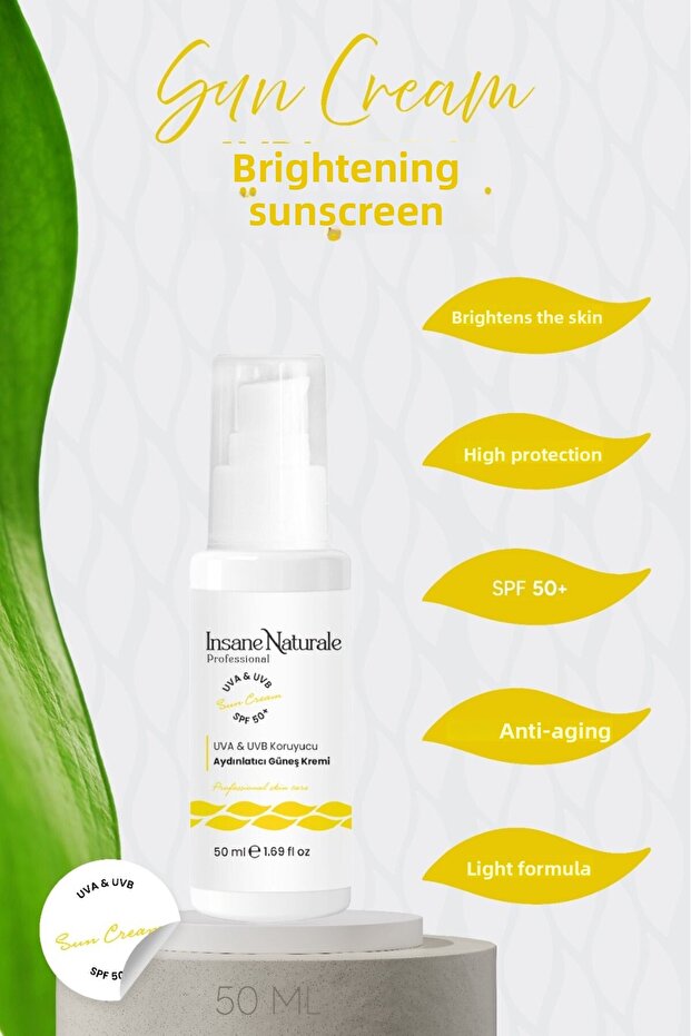 Brightening Spf 50 Uva & Uvb Protective Sun Cream 50 ml