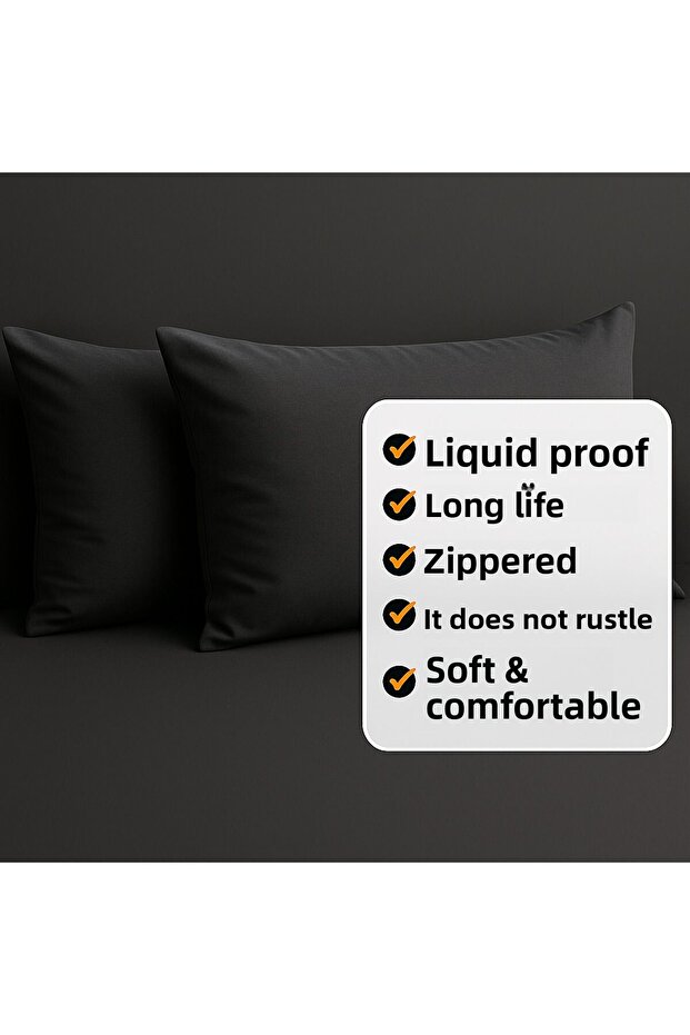 2-Piece Zippered Liquid Proof Pillow Mat Pad Cushion Protector