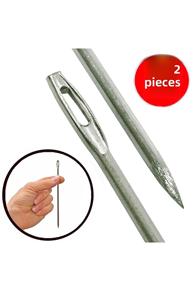 Metal Sackbottom 15cm Quilt Needle No7 Thick Sewing Needle Shaft Crochet -2 Pieces