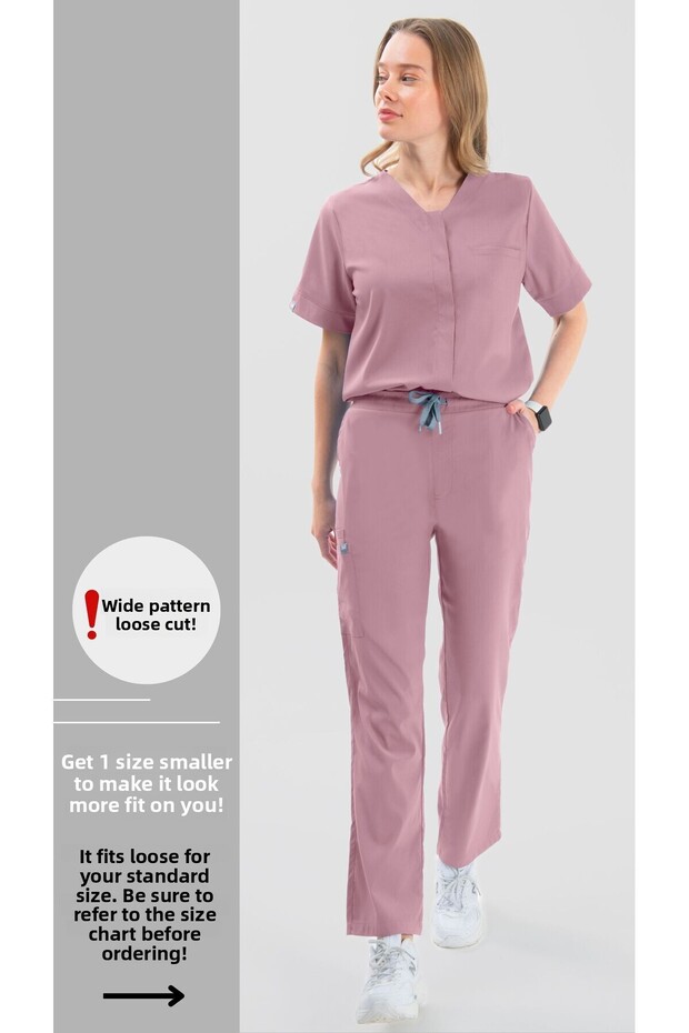 Refresh Women's Dusty Rose Lycra Doctor Nurse Jersey Scrubs Surgical Team
