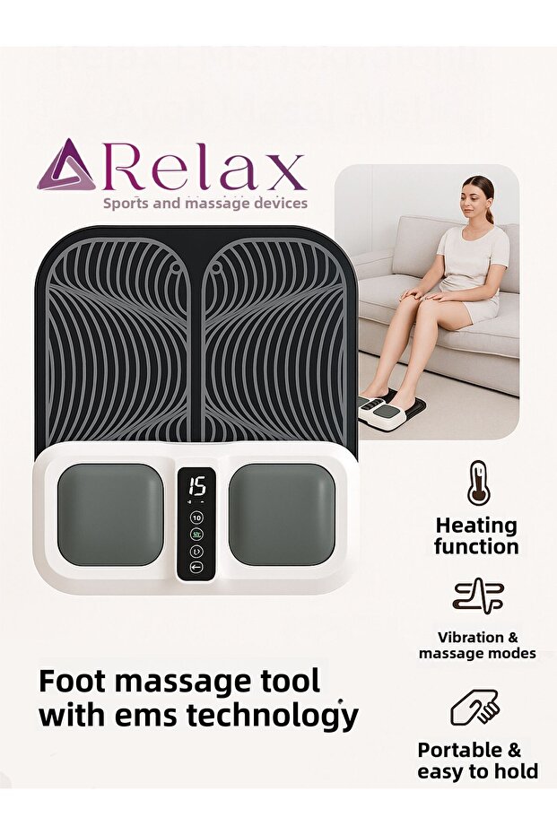 Heated Foot Massager with Ems Technology – Multifunctional, with Digital Display