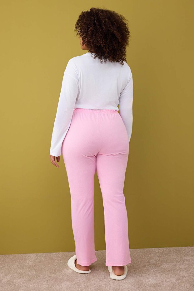 Pembe-Çok Renkli 2'li Paket Örme Pijama Altı TBBAW26IA00003 - 4