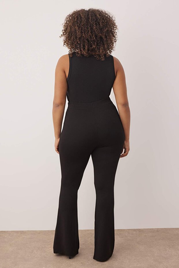 Španělské pletené kalhoty s rozparkem nadměrných velikostí - Tbbaw23Ar00002 - 4