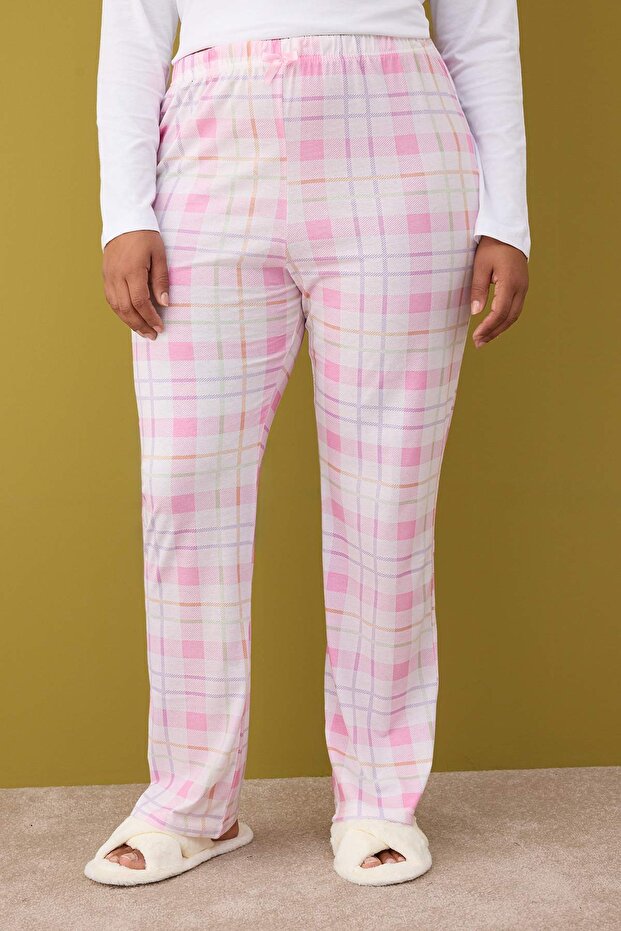 Pembe-Çok Renkli 2'li Paket Örme Pijama Altı TBBAW26IA00003 - 6