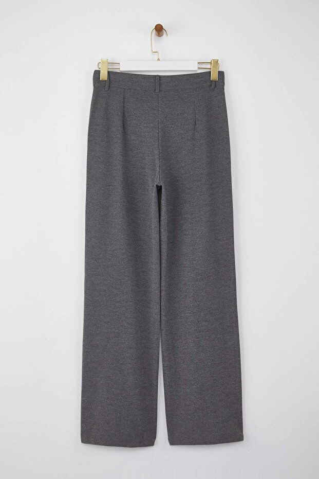 Wardrobe Essentials – Antrasit Straight Esnek Örme Pantolon | TWOAW26PL00024 - 6