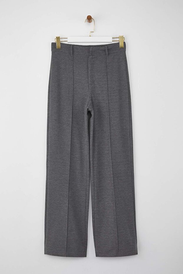 Wardrobe Essentials – Antrasit Straight Esnek Örme Pantolon | TWOAW26PL00024 - 5