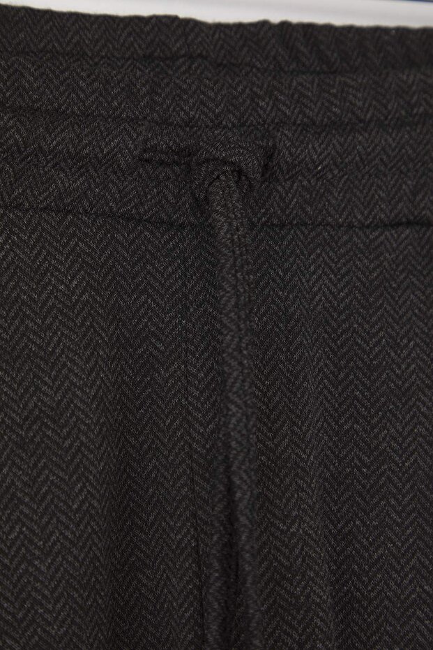 Siyah Regular Fit Balıksırtı Desen Örme Kalın Pijama Altı TMNAW26PJ00001 - 3