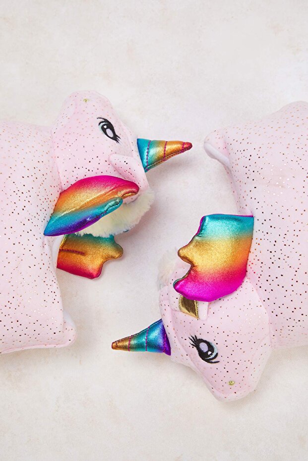 Pembe Unicornlu İçi Kürklü Kids Kız Çocuk Ev Terliği TAKAW26ER00015 - 2