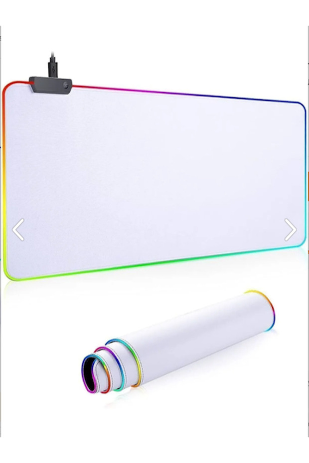 Gaming Oyuncu Mouse Pad Beyaz Rgb Speed Yüzey 13+1 farklı Değişen Ledli,80x30 Cm - 1