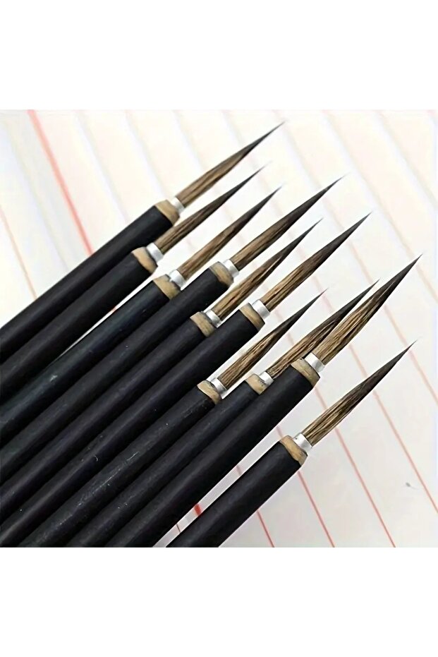 Set of Brushes Tahrir 3 Pcs, 1-2-3 Number-(China, Ceramics, Gilding, Miniature, Painting, Flower Pattern)