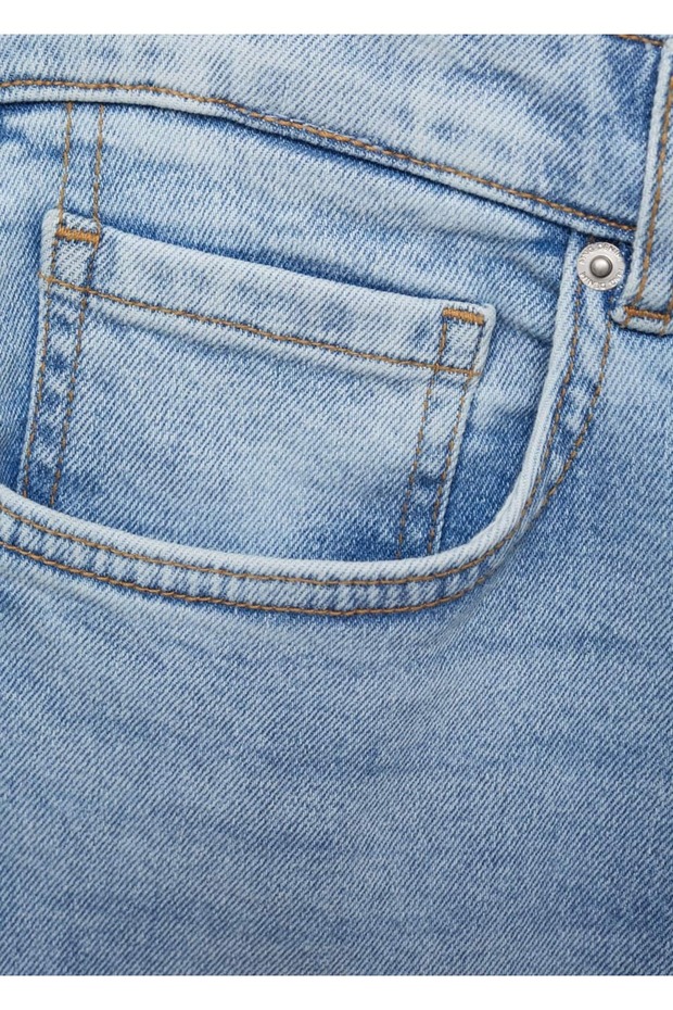Slim fit kot bermuda şort - 7