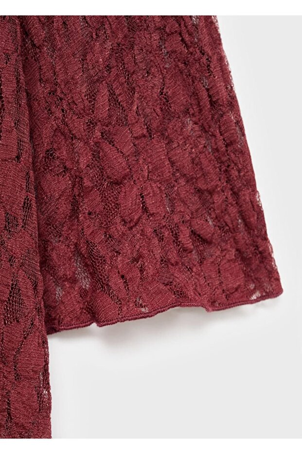 Çan kollu dantel elbise - 5