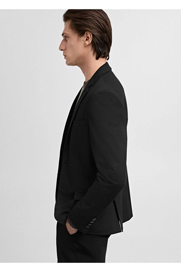 Streç kumaştan süper dar kesim blazer ceket - 8