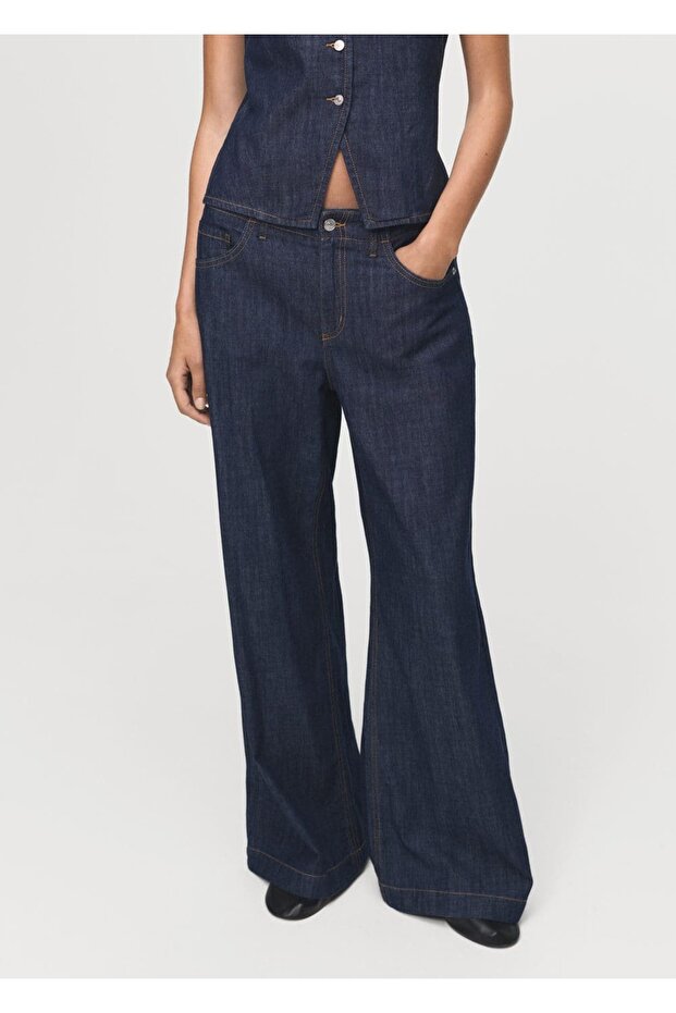 Mid Waist Wide Leg Jeans