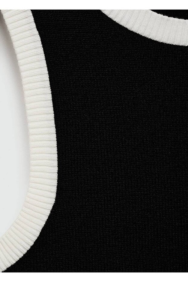 Kontrast şeritli triko bluz - 8