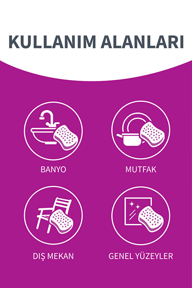 Bubble Sünger Düz 5'li İkili Set - 7